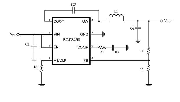 3.8V-36V输入，5A，100K-1.1MHz可调频率，25uA低静态电流，同步降压转换器